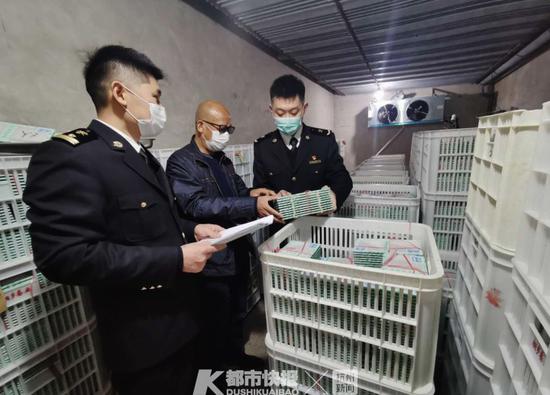 海关关员对即将出口的蚕种进行现场检疫摄影 | 肖飞 海关供图