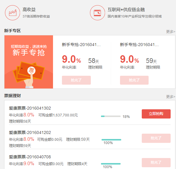 爱康金服上线首日 1小时全线满标