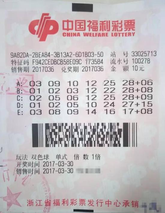 宁波男子10元彩票喜中1000万 中奖那天做了个
