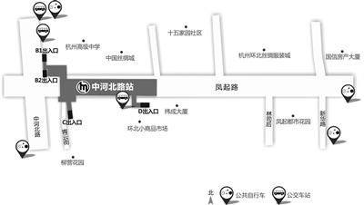 中河北路站示意图 中河北路站示意图