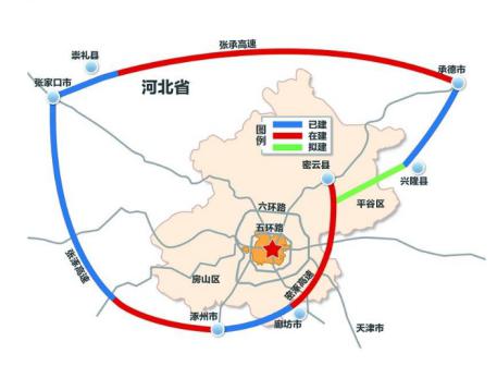 北京大外环高速公路示意图