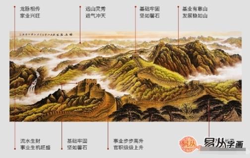 事业步步高升图 王宁国画长城新作《万里长城图》【作品来源:易从网】