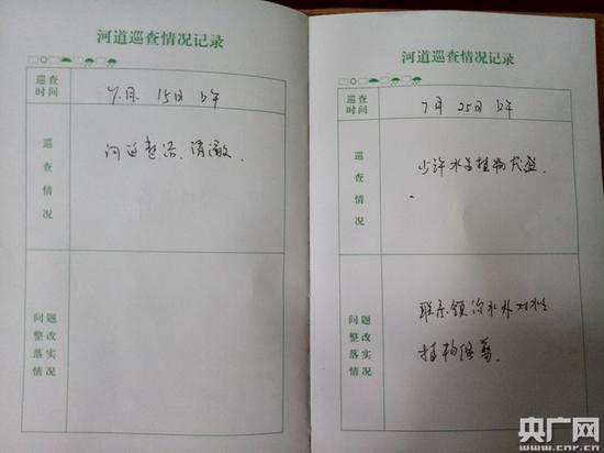 河道巡查情况记录本