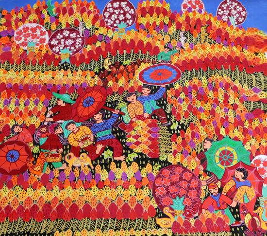 作品 :《农忙时节,者》 作者 :郑柳仙