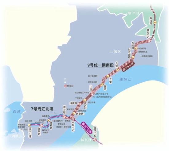 杭州地铁7号线江北段即将开通 连接萧山与大江东
