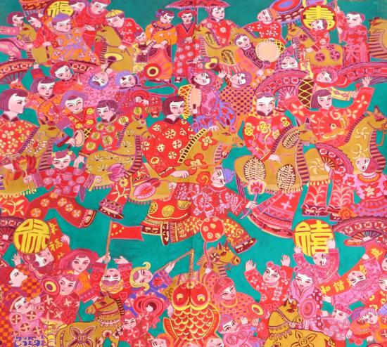 作品 :《马灯会》 作者:郑孝增