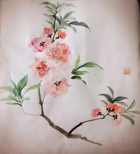 柔美清新 上虞小学老师的没骨画火了