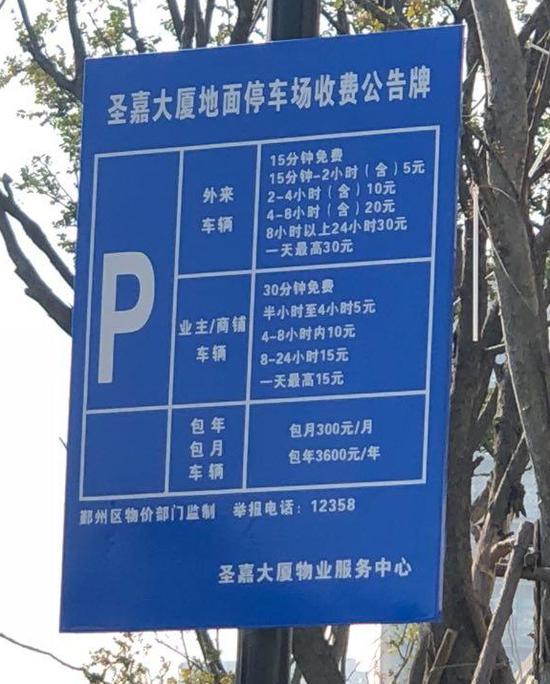 (该大厦停车收费标准。)