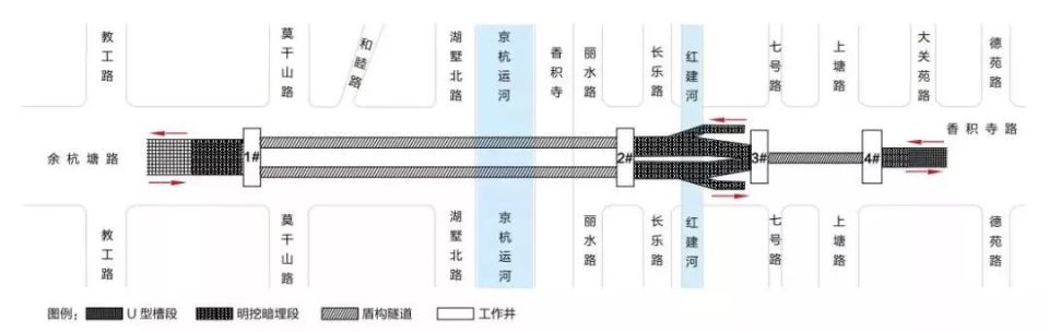 盾构隧道平面示意图