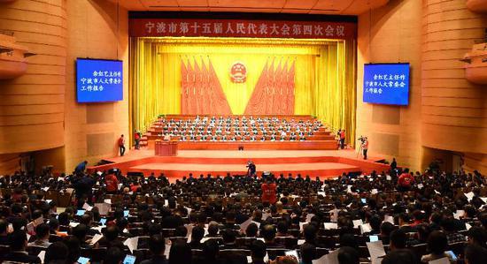 图为浙江省宁波市两会会场。何蒋勇摄