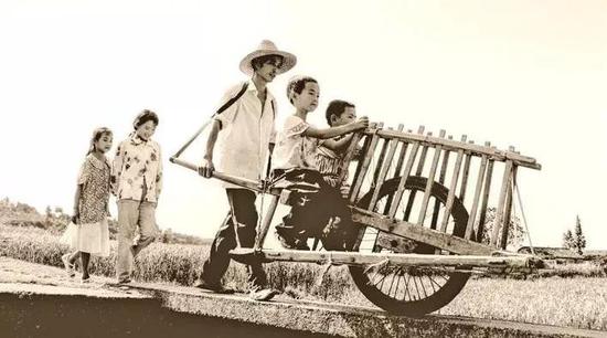 上世纪80年代,乡间独轮车