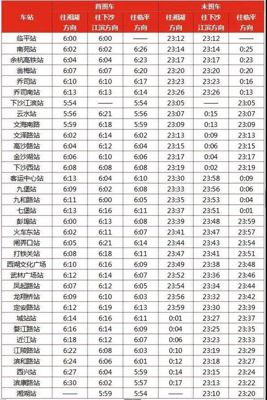 地铁2号线首末班车时间——延长运营(2018年12月29日、2019年1月1日)
