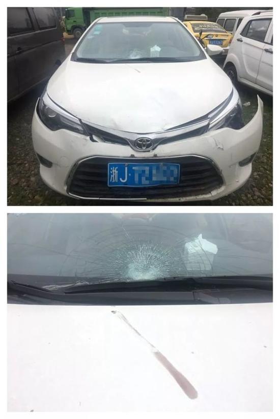 朱老伯被撞毁的电瓶车↓