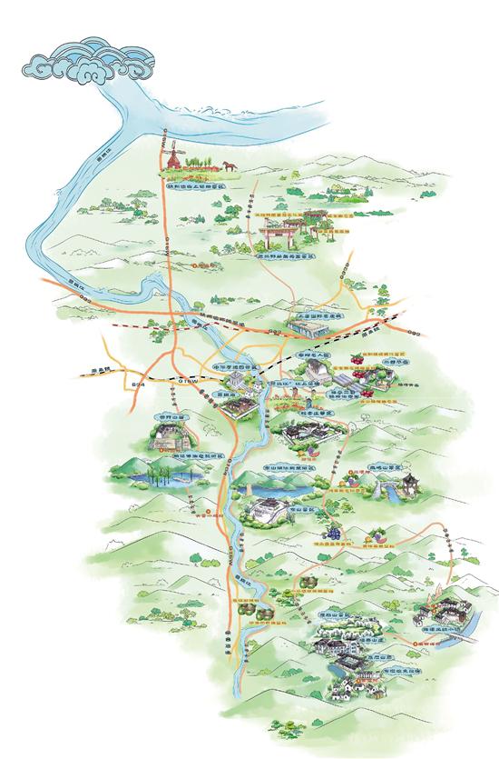 乡村旅游导览图手绘版火热出炉