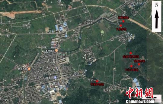 图为:沙埠青瓷窑址分布示意图 黄岩区委宣传部提供