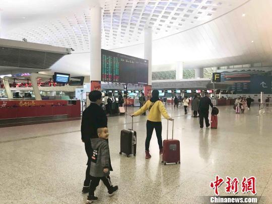 春运期间的杭州萧山国际机场。 张斌 摄