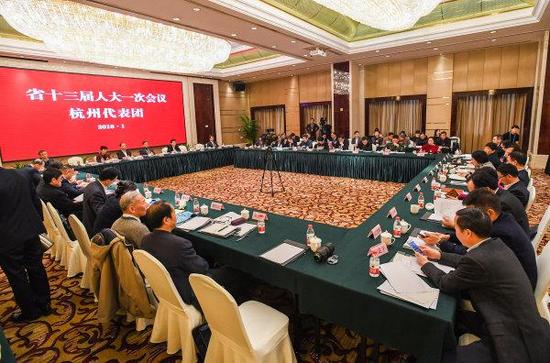 杭州代表团审议两院报告