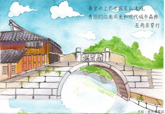 又美又萌 80后女子手绘柯桥旅游地图