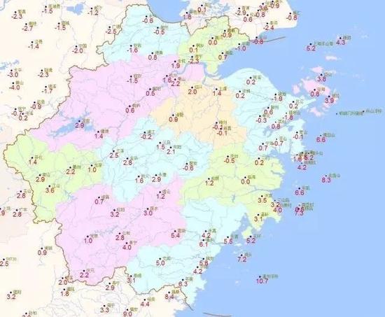 12月06日最低气温(单位:℃)