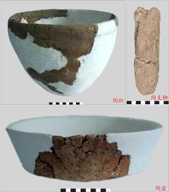(大榭Ⅱ期遗存中发现的部分制盐陶器)