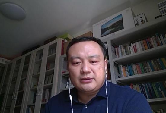 图:教育部财政学类专业教学指导委员会石绍宾秘书长直播连线画面