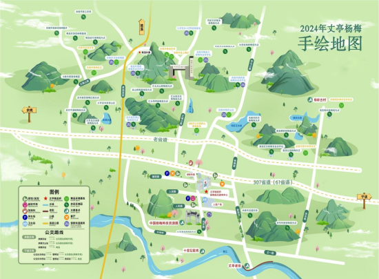 2024丈亭杨梅手绘地图(丈亭镇供图)
