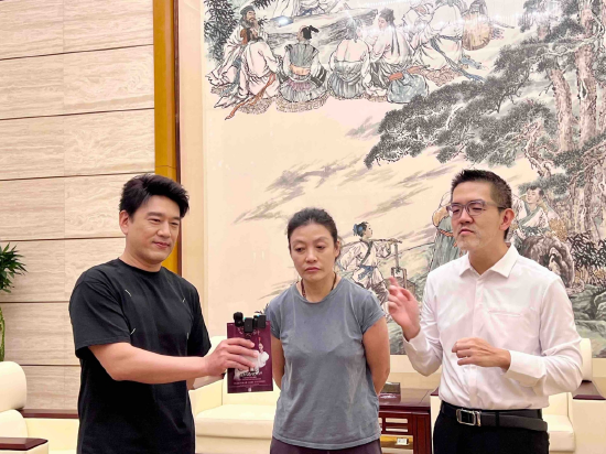 采访现场。