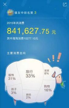 支付宝热晒个人账单 温州女土豪一年刷了84万