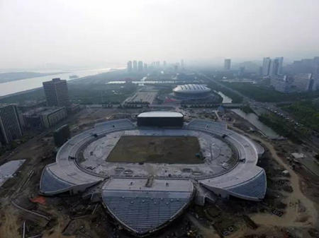 舟山市体育场如巨型莲花绽放 预计2016年底完