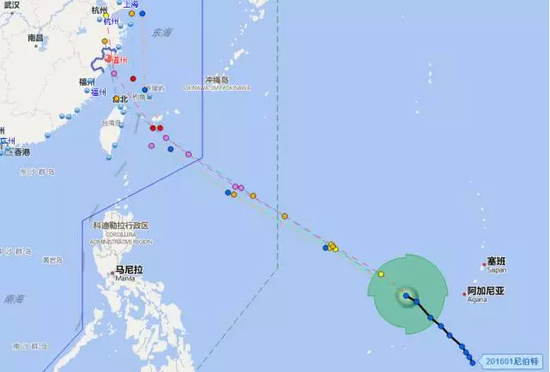 今年第1号台风尼伯特预计8日登陆浙闽沿海 线