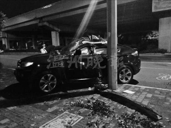 温州男子喝5瓶啤酒开车撞上树 称喝得不多还支