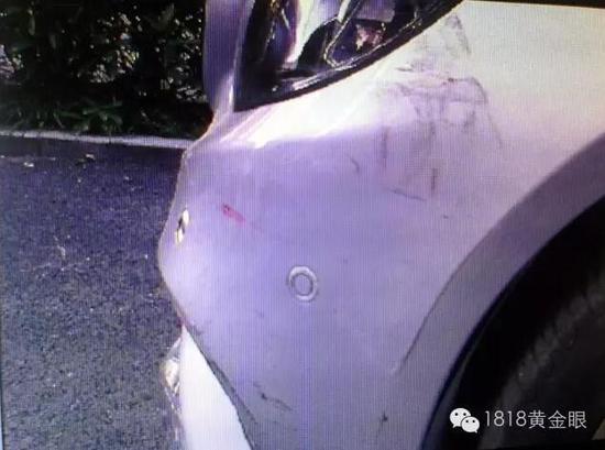 杭州男子凌晨入住酒店 起来被奔驰上大片红色