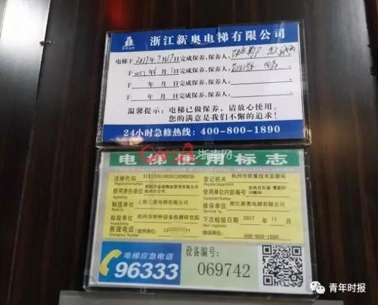 电梯维保单位及相关情况