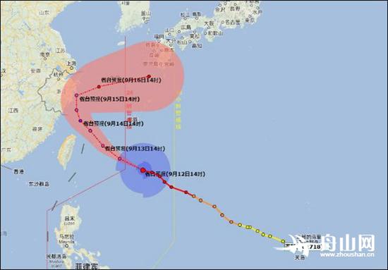 市气象台发布台风警报 台风泰利或严重影响舟