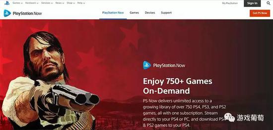 PS Now首页宣传的，是《荒野大镖客1》《战神3》这些游戏