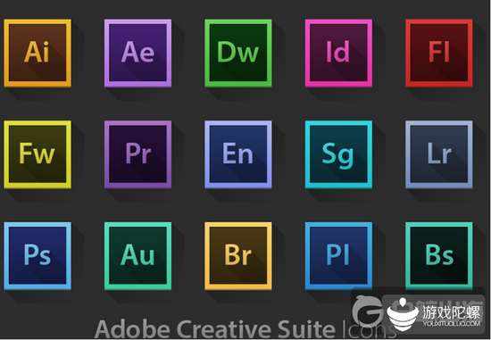 Adobe旗下部分应用图标