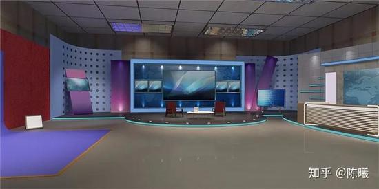 传统广播电视中的虚拟演播厅（图源：知乎用户陈曦）