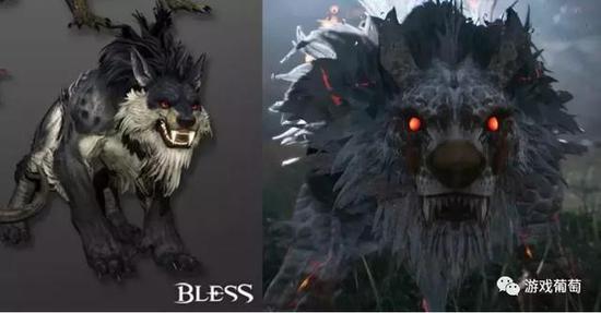 左为《神佑》，右边是《光明记忆》早期版本中的怪物