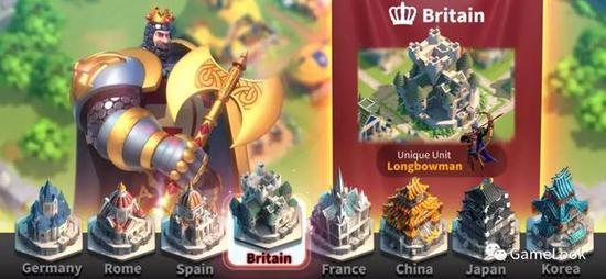 《万国觉醒》共有11个国家特色角色和建筑