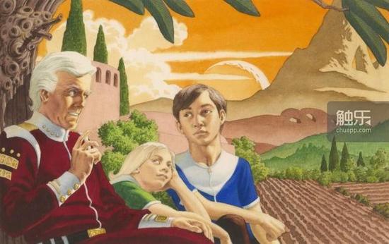 乔治·巴尔为《星际控制2》绘制的另一张过场插画，这张偏向描绘角色形象