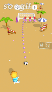 《Cool Goal》中，通过选择踢球路线，在恰当的时机将球踢进网中，即可通关