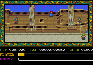 PCE版《伊苏》的画面进化了不少