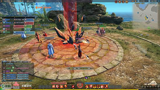 图7 《古剑奇谭网络版》官方队与玩家队战场PK友谊赛