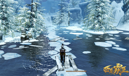 图9：受冰冻的影响，白马湖结冰，成为天然而成的捷径