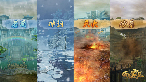 图2 不同天气与地形发生连锁效应，战场环境瞬息万变