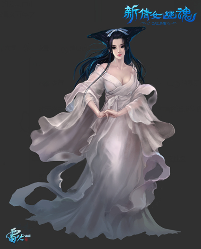 金陵书生宁采臣在一幅画卷看到的白衣小倩，从此难忘梦中人。