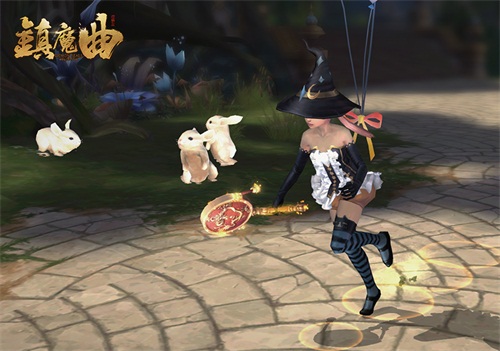 游乐园的草地下藏着可爱的小兔子