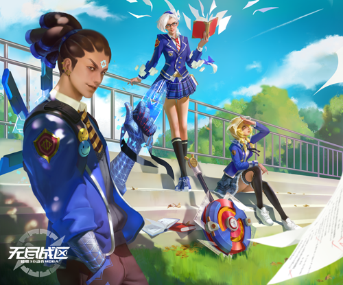 《无尽战区》校园主题时装宣传原画