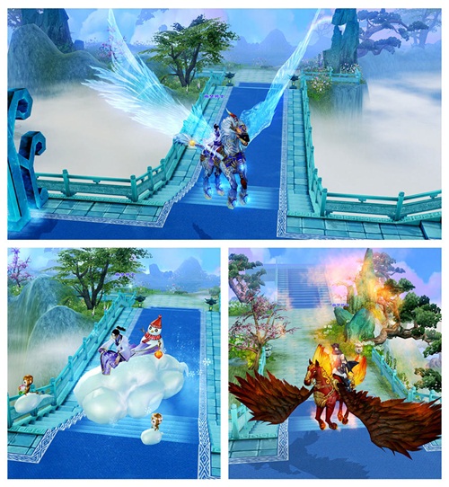 图3-绝版坐骑（专属版天龙马、烈焰赤兔和筋斗云）