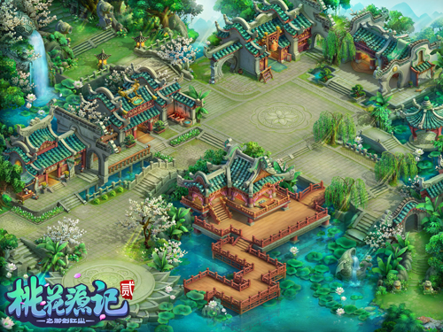 图2《桃花源记2》场景扬州城